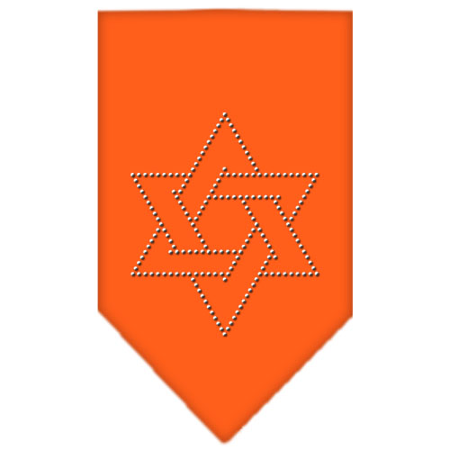 Star Of David Rhinestone Bandana Orange Small